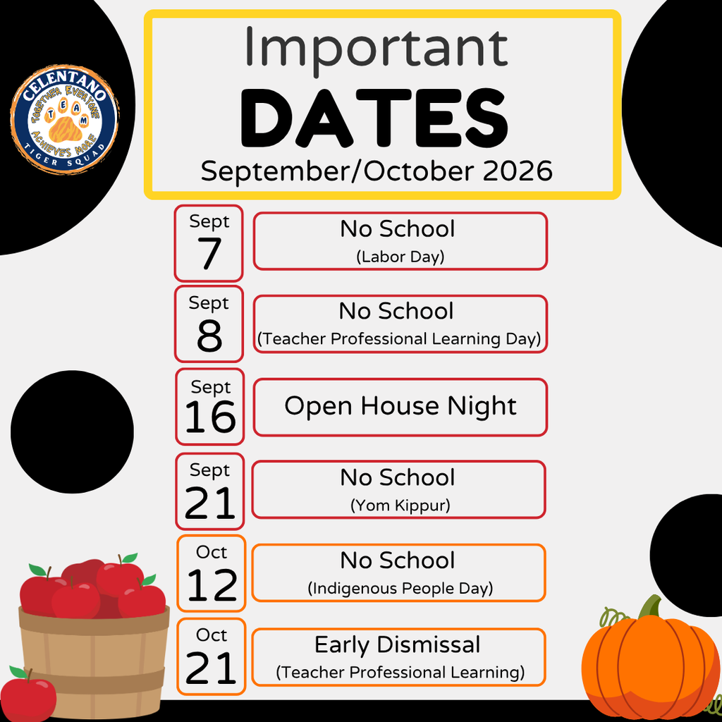 Important Dates for September and October