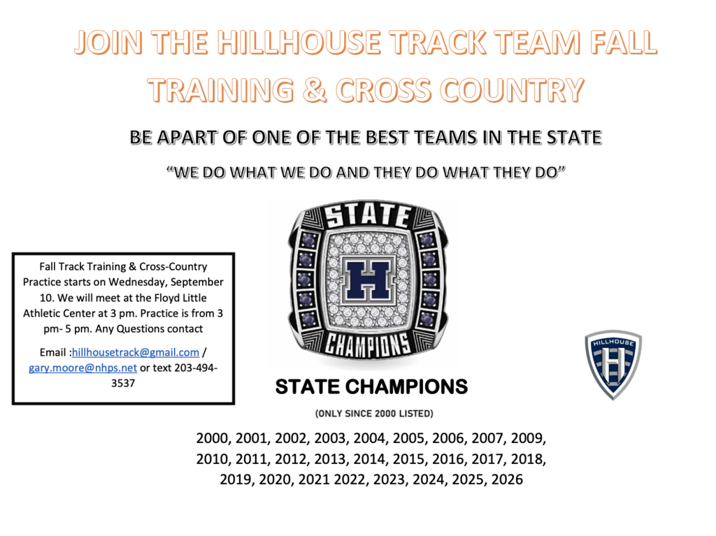 Join the Hillhouse Track Team Fall Training and Cross Country Team