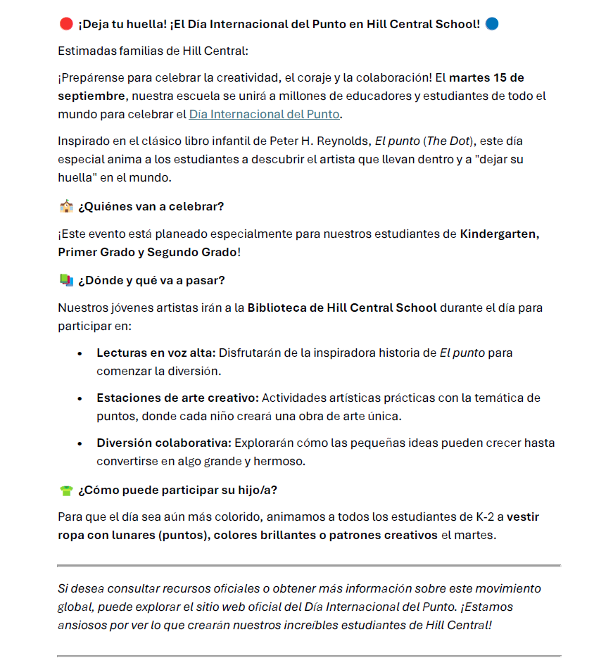 Dot Day Flyer Spanish