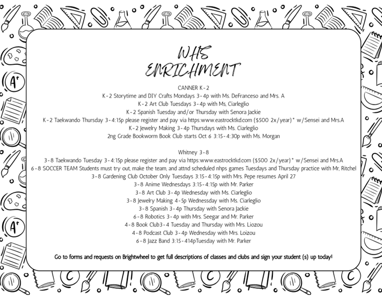 ASP Fees and Enrichment Plan