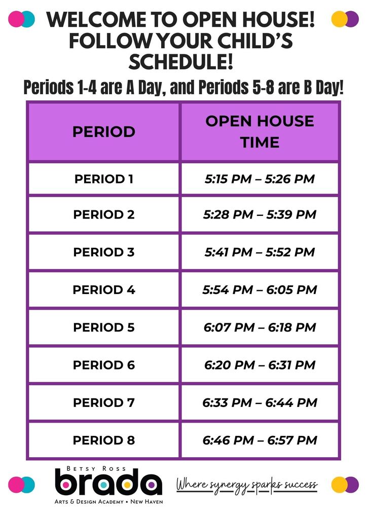 Open House at BRADA - Schedule