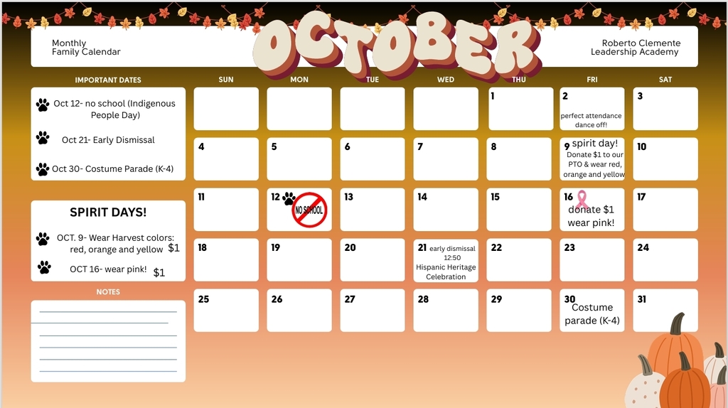 October calendar