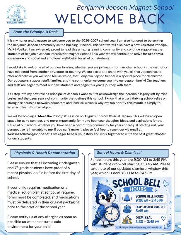 Welcome Letter