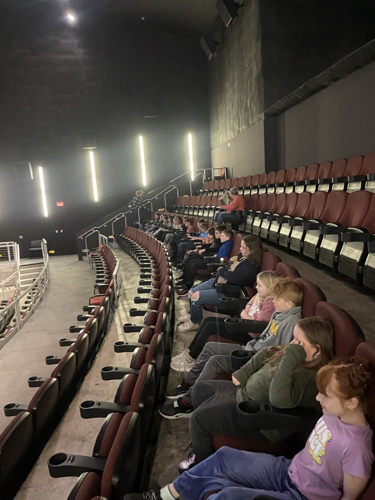 students watching a movie