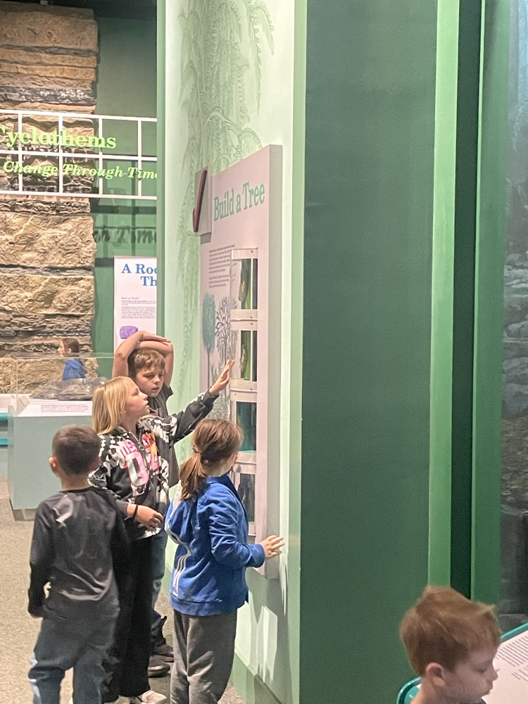 kids looking at exhibit