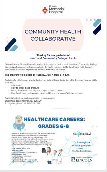 Heathcare Careers for grades 6-8