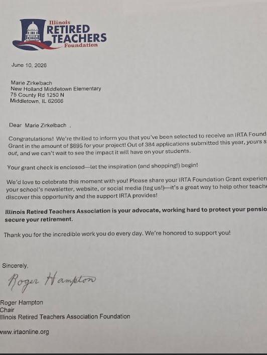 Grant award letter