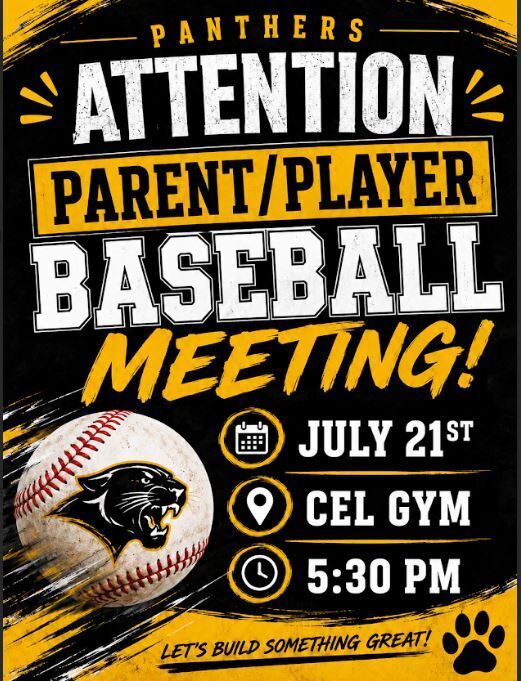 Parent Player Baseball Meeting Flyer