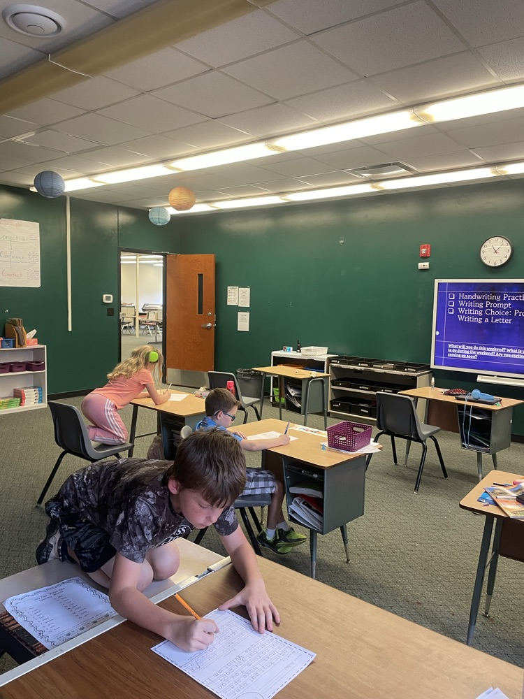 students writing 