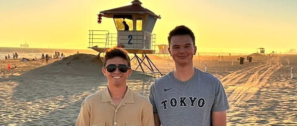 Two students on the beach  Surf City USA (Huntington Beach,CA)