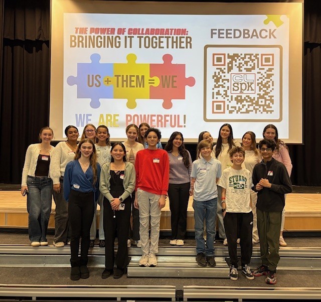 Middle school students at leadership conference