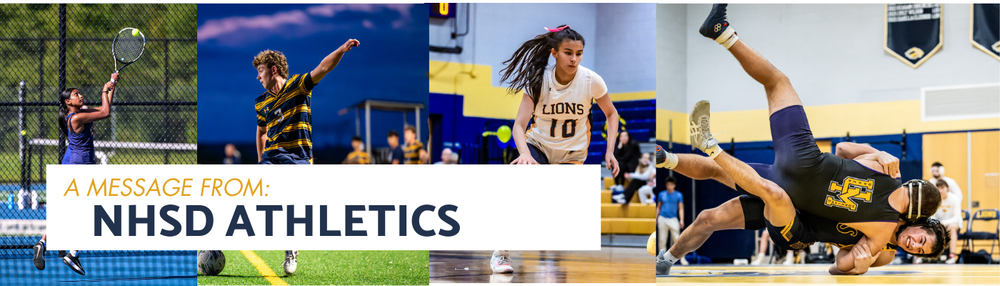 A Message from NHSD Athletics with pictures of athletes