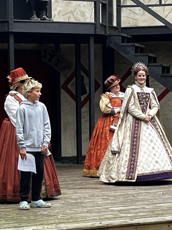 7th grade students at Pa Renaissance Faire being knighted