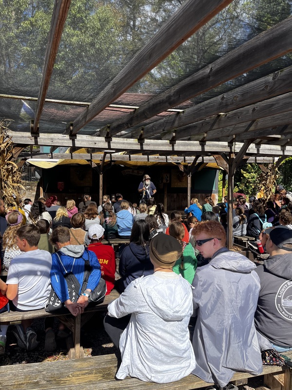 7th grade students at Pa Renaissance Faire watching the Rat Show