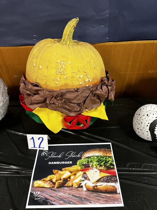 Middle School pumpkin decorating, hamburger