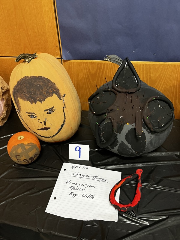 Middle School pumpkin decorating, stranger things