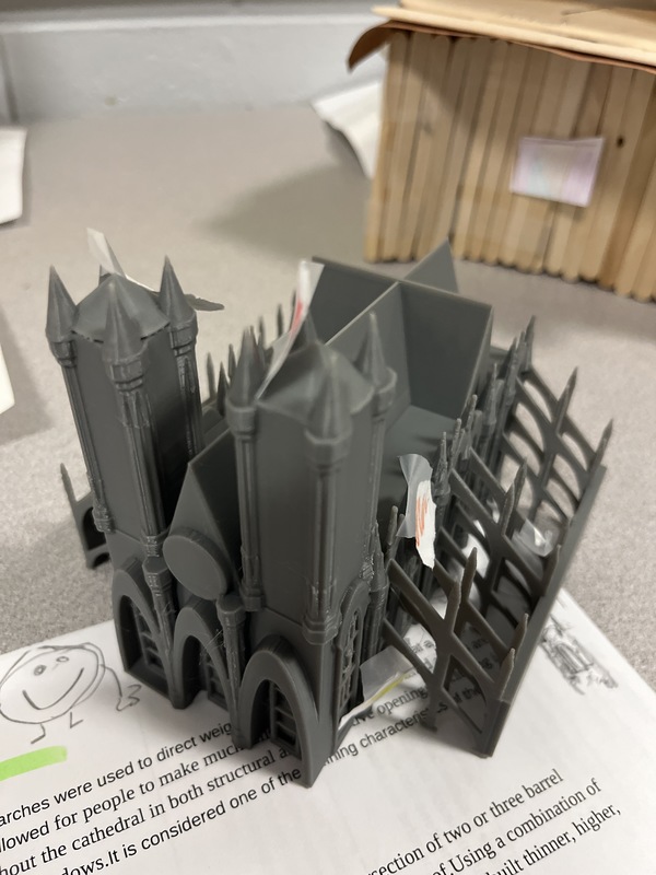 7th grade student's 3D rendering of a gothic cathedral