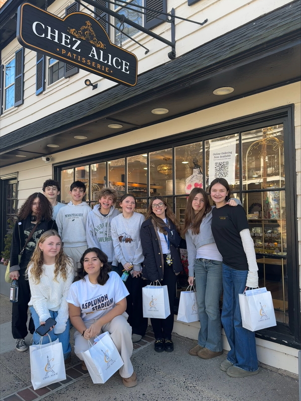 Student on their French Class Field Trip to  Chez Alice!