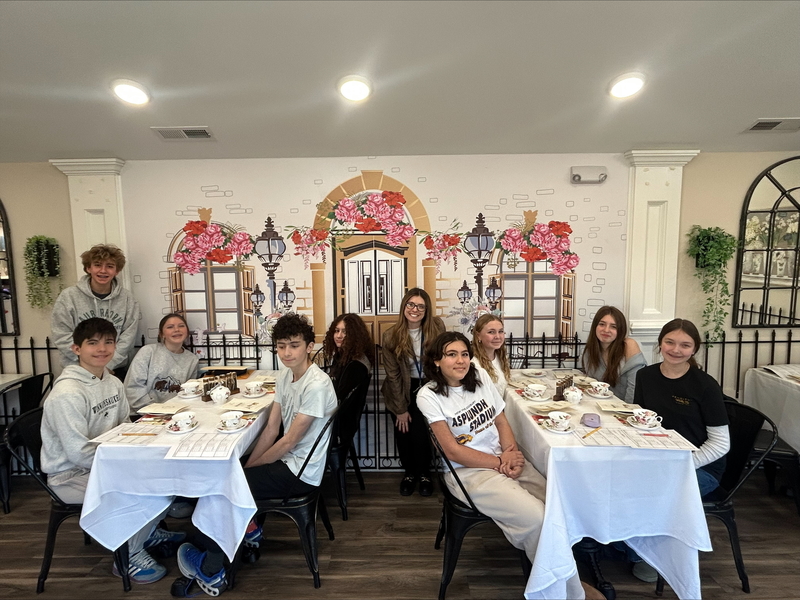 Student on their French Class Field Trip to  Chez Alice!