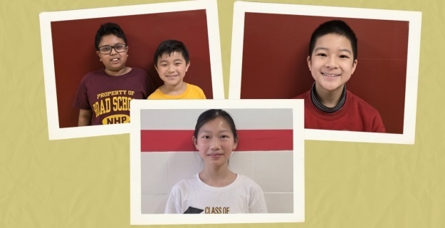 4 students in a framed graphic