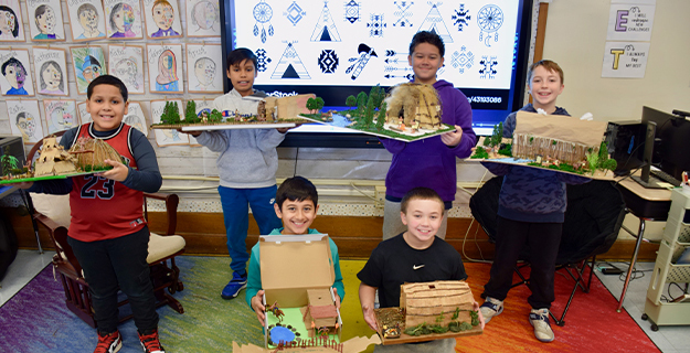Fourth Graders Design and Build   Longhouses and Wigwams 