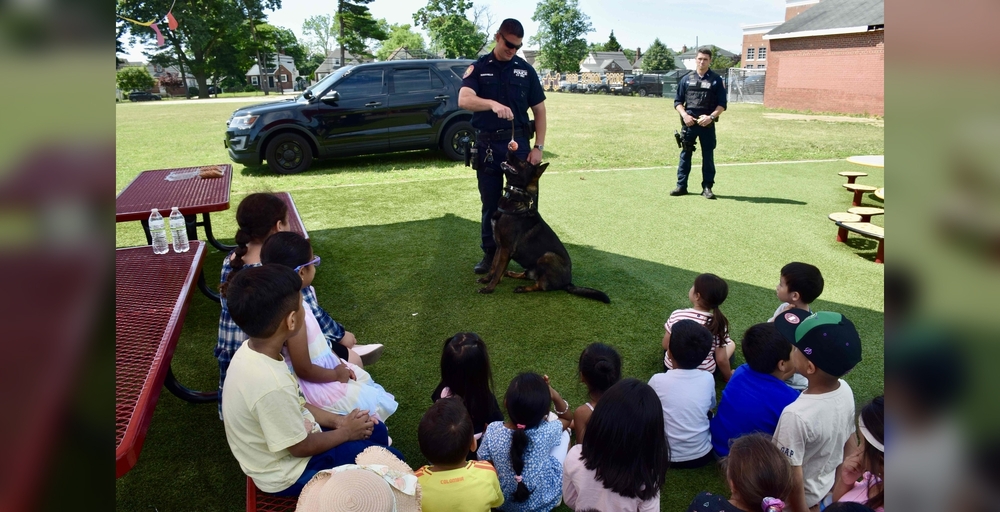 police officer with dog demonstration