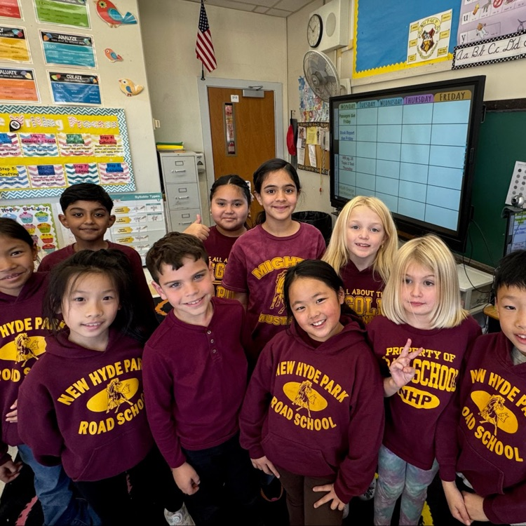 kids wearing school colors