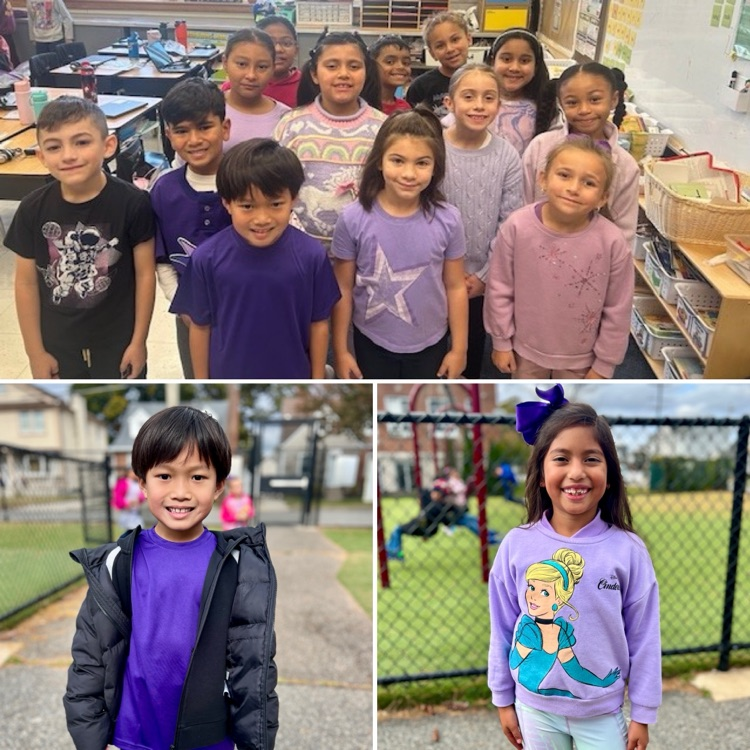 kids wearing different colors for spirit week