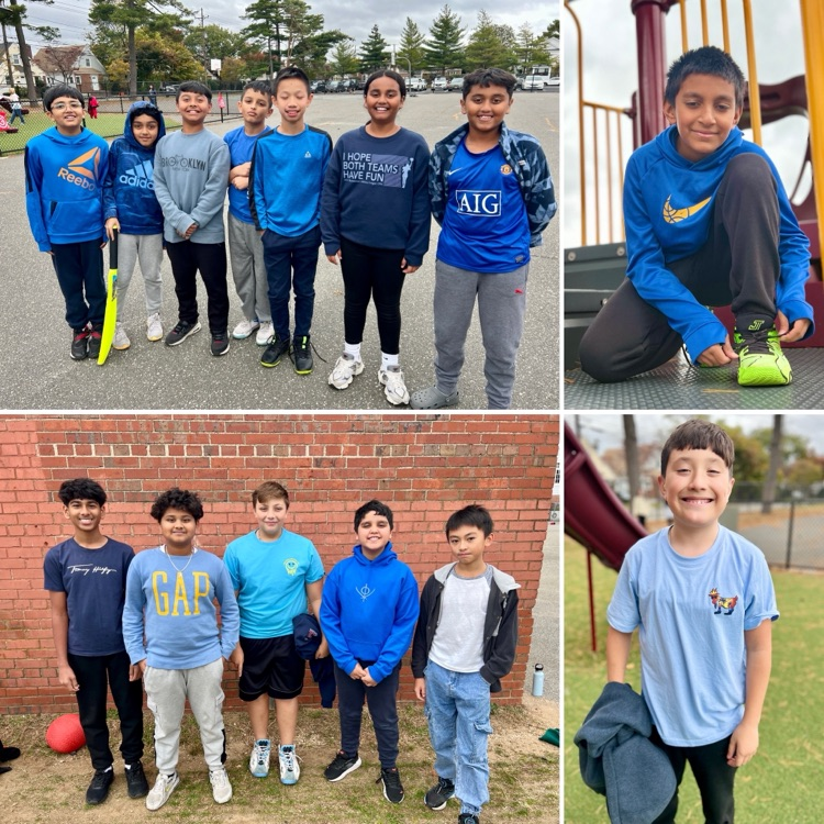 kids wearing different colors for spirit week