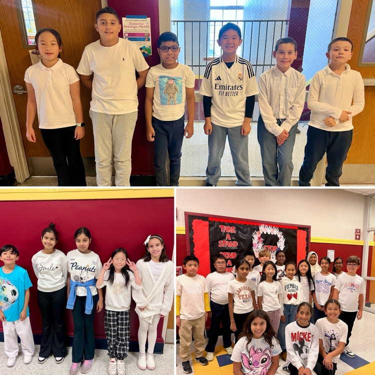 kids wearing different colors for spirit week