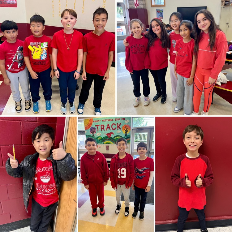 kids wearing different colors for spirit week