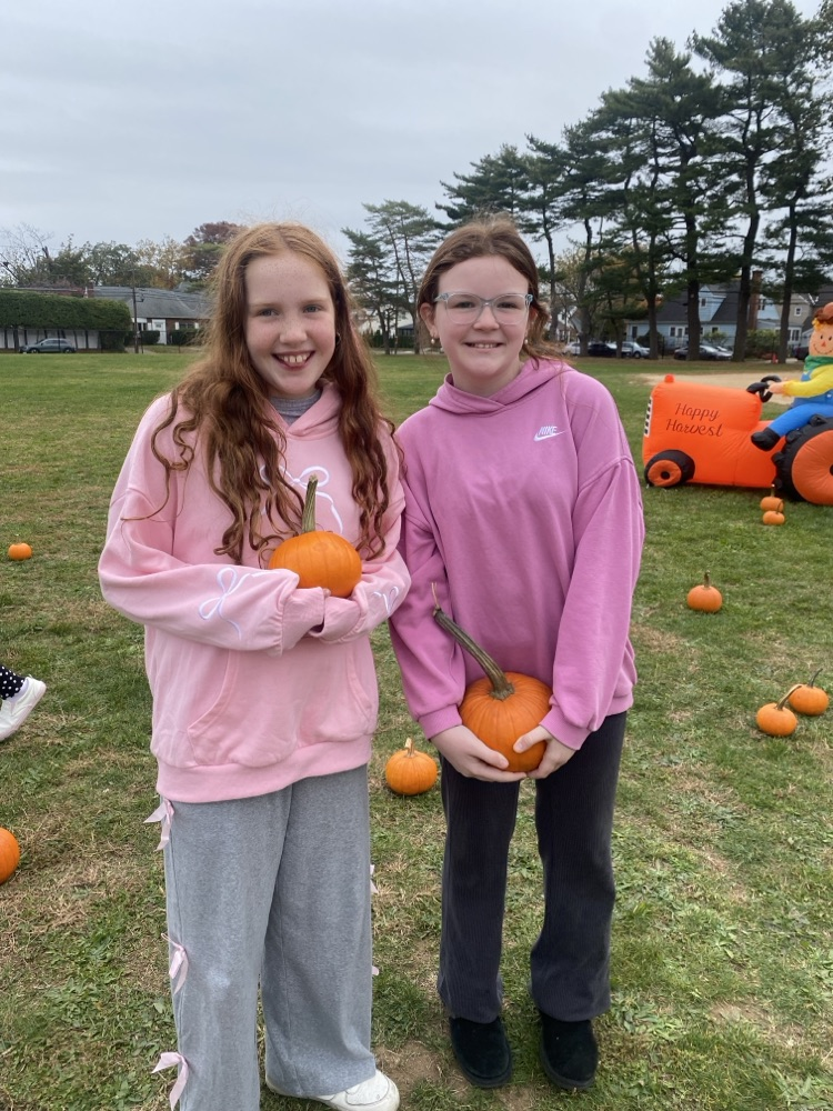 kids picking pumpkins
