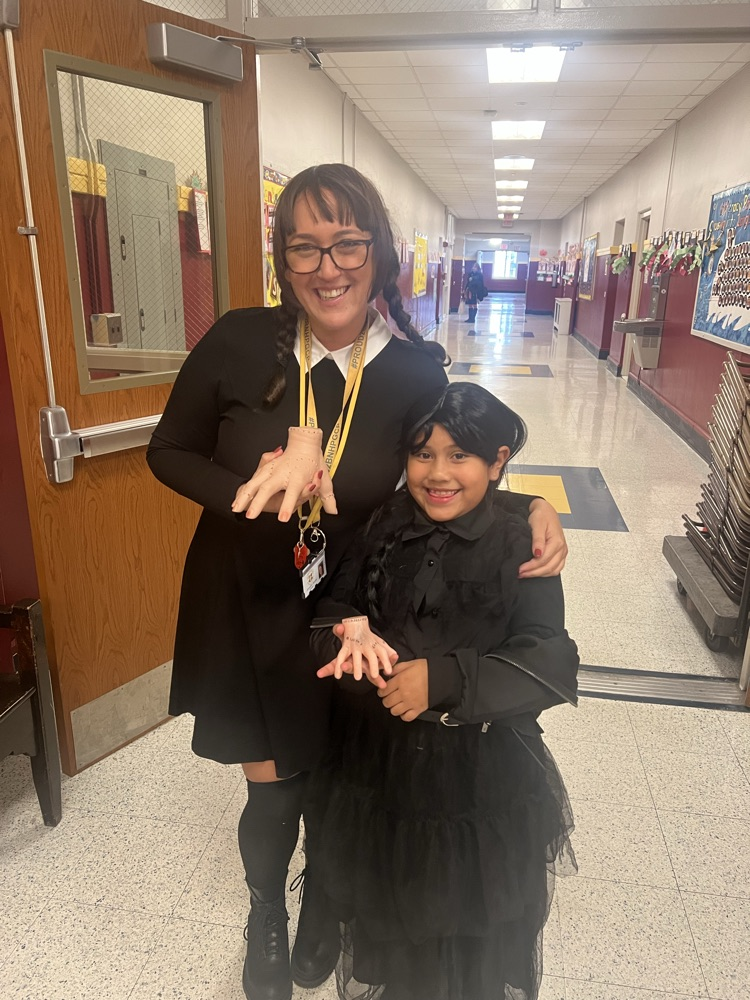 kids & teacher in costume 