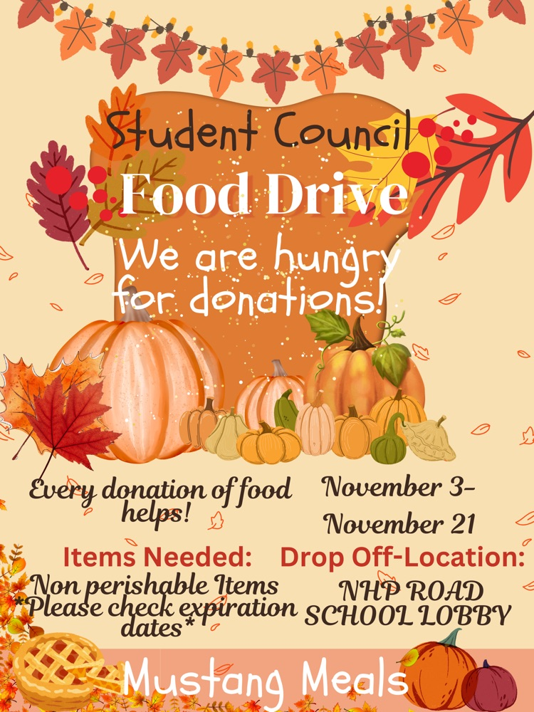 student council food Drive information