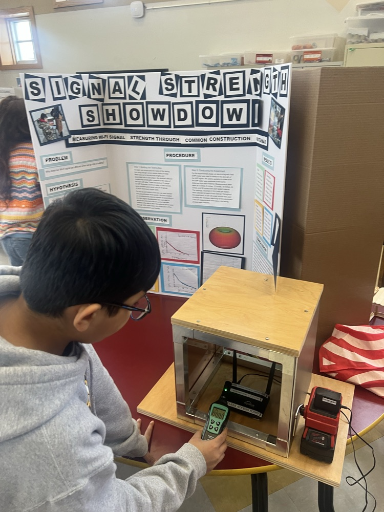 kids with their science projects