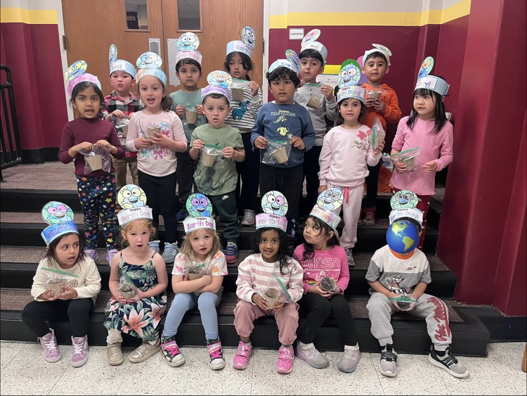 pre-K class celebrating Earth Day