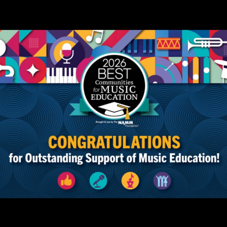 2026 best schools community in music education. congratulations on outstanding education in music.