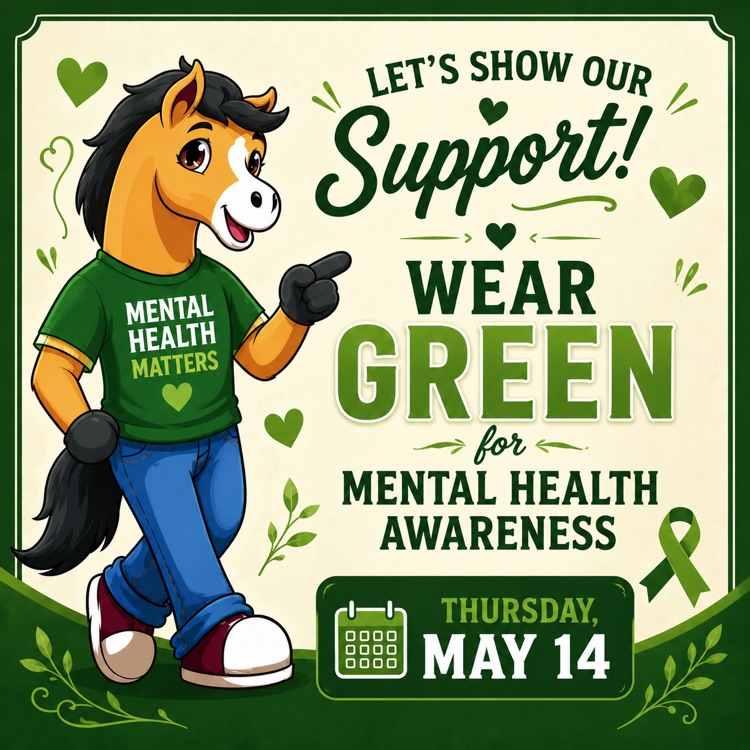 let’s wear green tomorrow for mental health awareness on Thursday, May 14