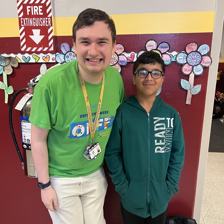 student wearing green