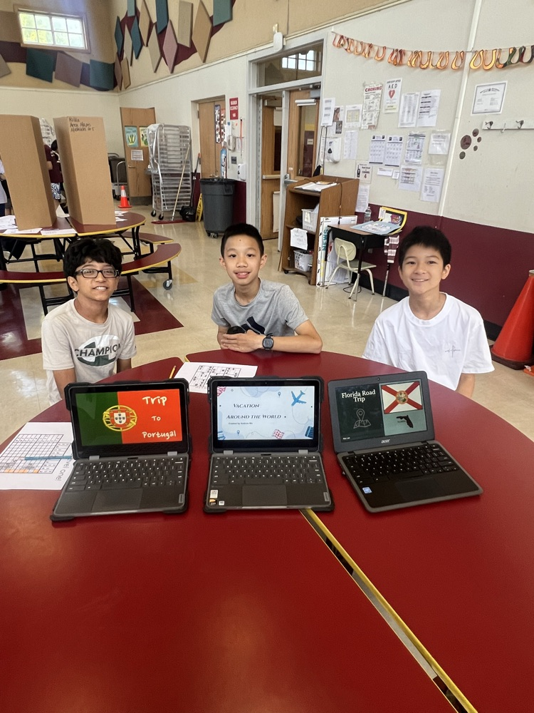 kids with their projects