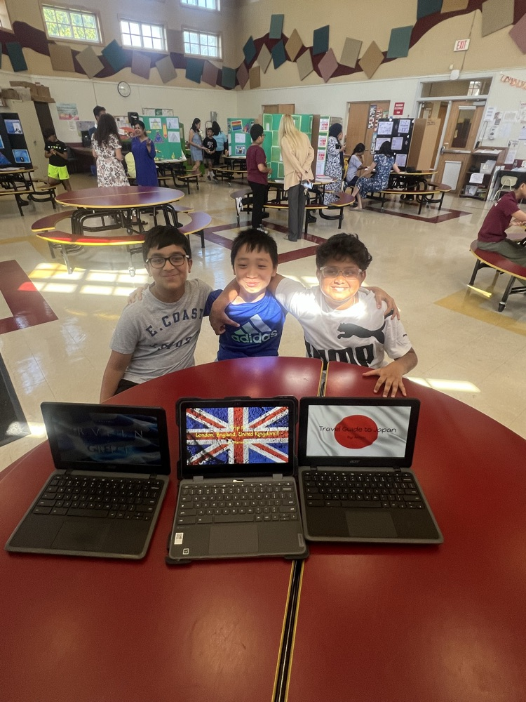 kids with their projects