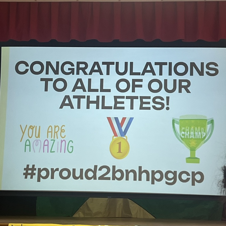 slideshow presentation stating congratulations to our athletes