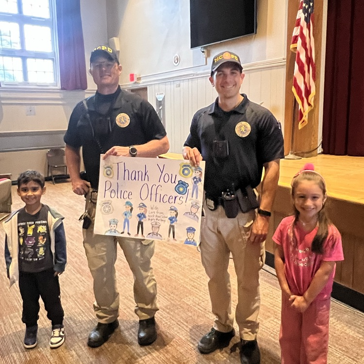 police officers with two kids
