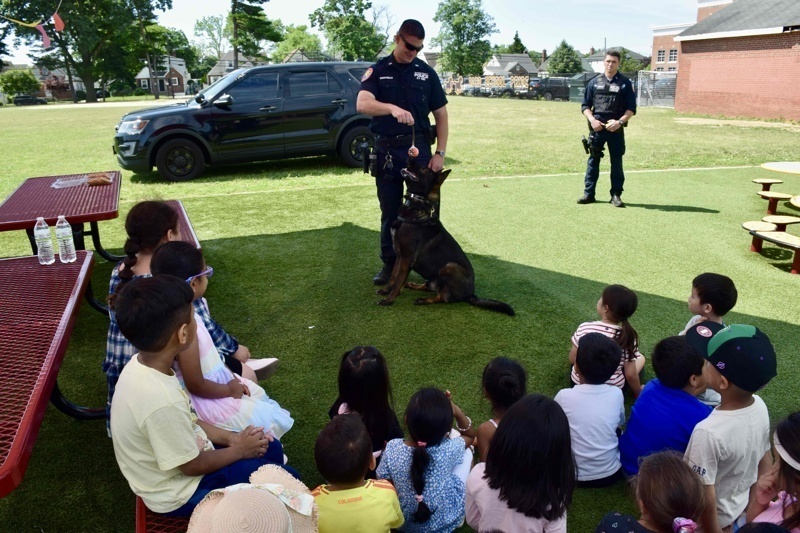 police officer with dog demonstration