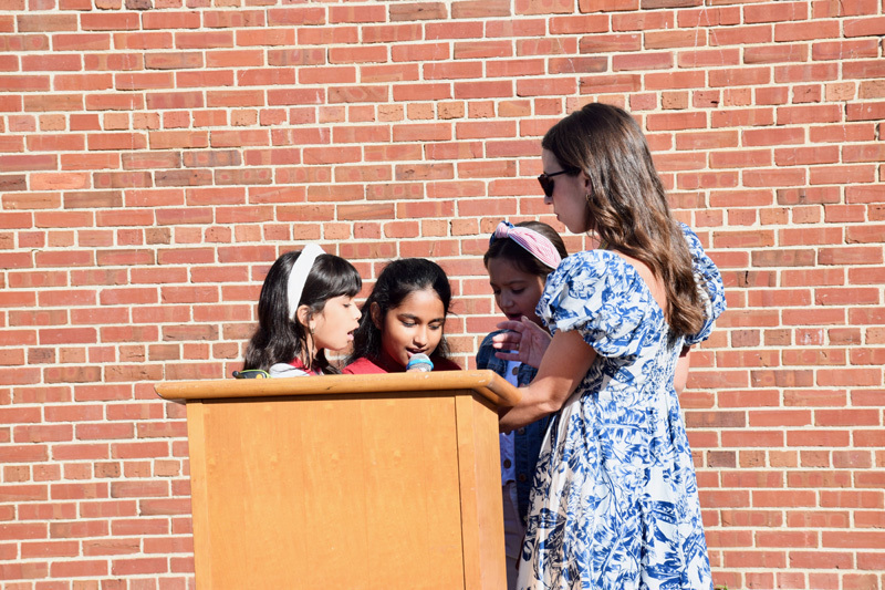 student speaking