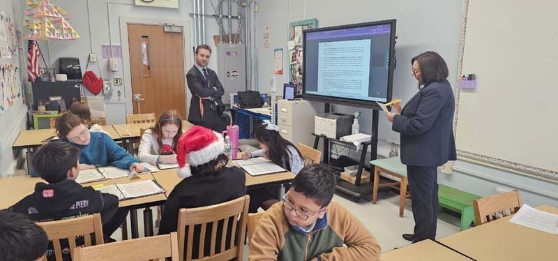 The district’s fifth graders are stepping into the roles of lawyers, judges and witnesses through the district’s new Mock Trial program.