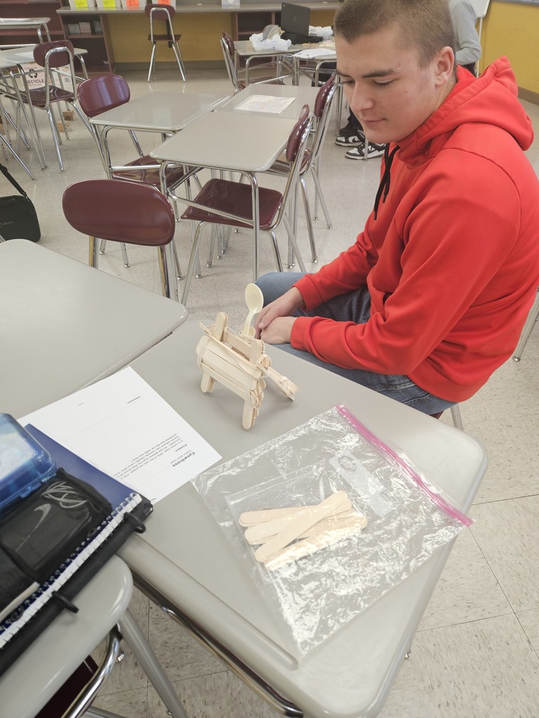 MMR Students making catapults for launching objects.