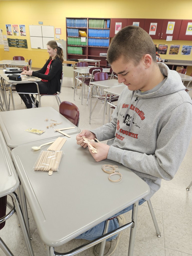 MMR Students making catapults for launching objects.
