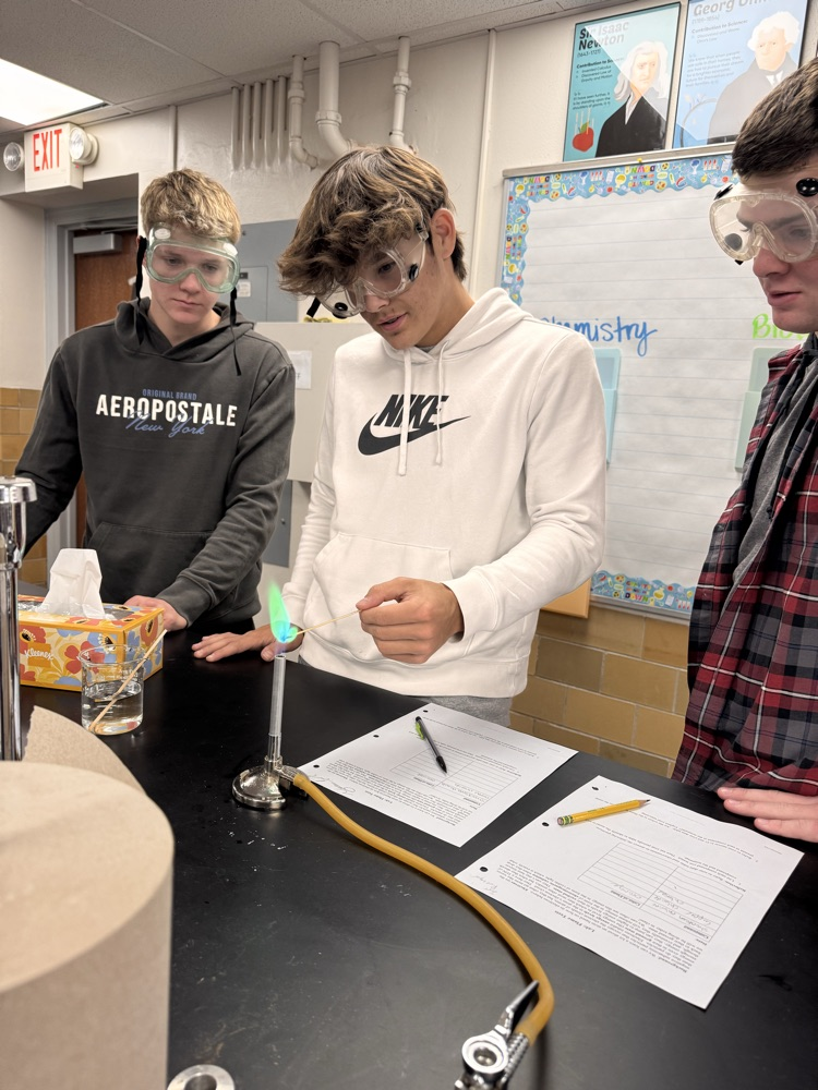 The Science of Color: Hands-on Chemistry! Using Bunsen burners for a classic flame test, our students are getting a colorful look at atomic structure and the visible part of the electromagnetic spectrum. Great work in the lab, chemists!