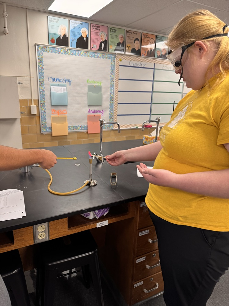 The Science of Color: Hands-on Chemistry! Using Bunsen burners for a classic flame test, our students are getting a colorful look at atomic structure and the visible part of the electromagnetic spectrum. Great work in the lab, chemists!
